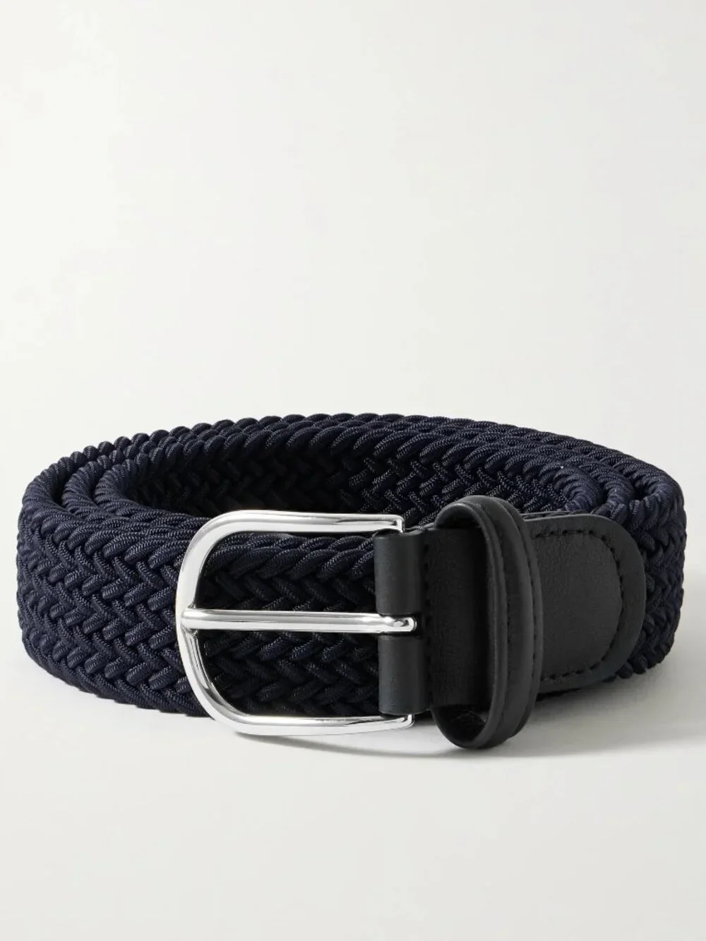 Anderson's Navy Blue Elastic Woven 35mm Belt (Fits Waist 32